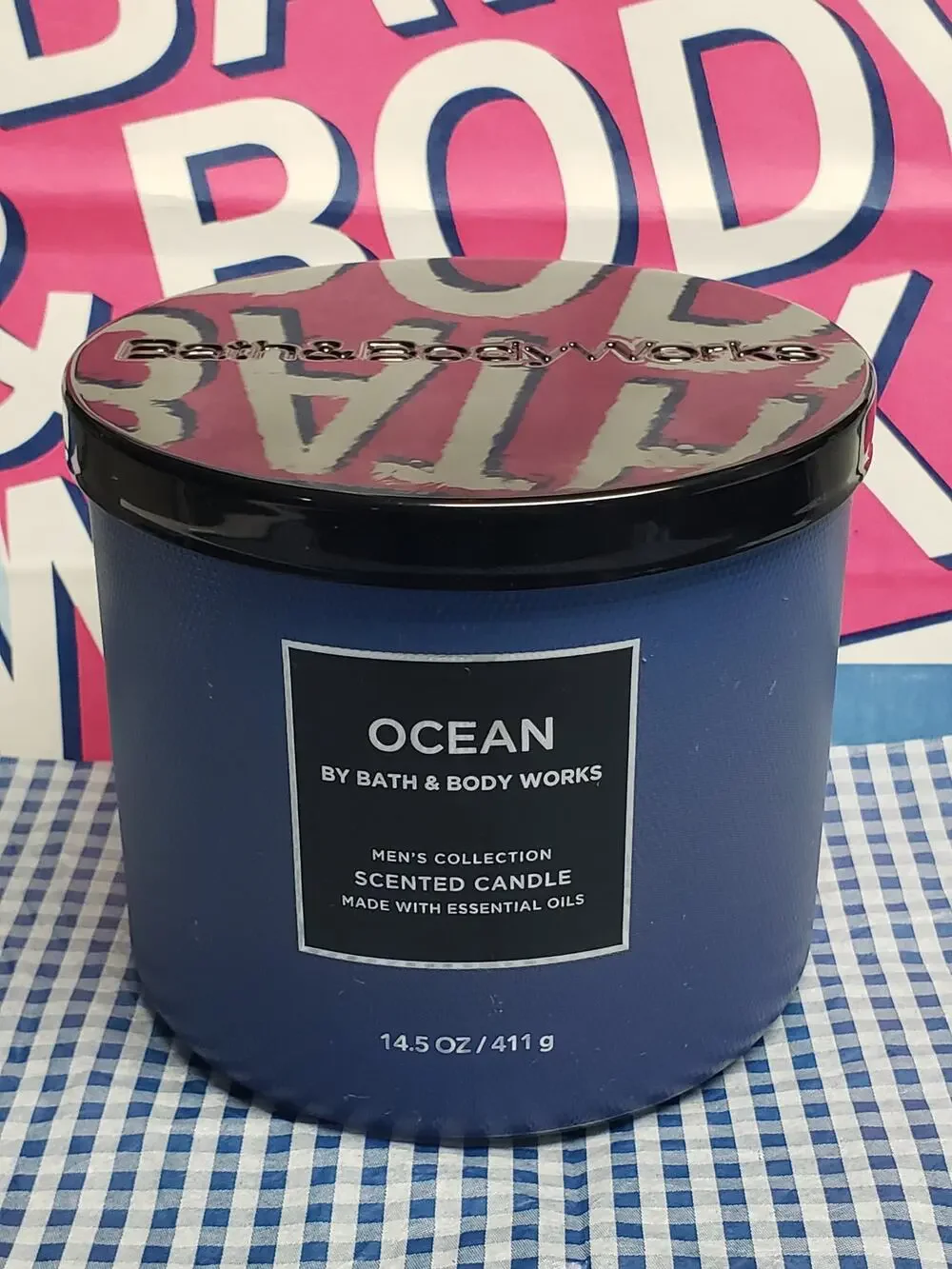 BBW Ocean Men's Collection Large 3 Wick Candle Home Fragrance Decor